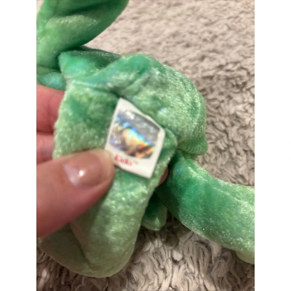 Ty Beanie Baby Plush Kids OS Green Good‎ Soccer Ball Kicks Bear 1998